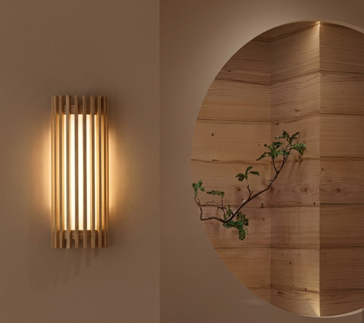Modern Wood Slat Wall Sconce LED Light for Bedroom and Living Room