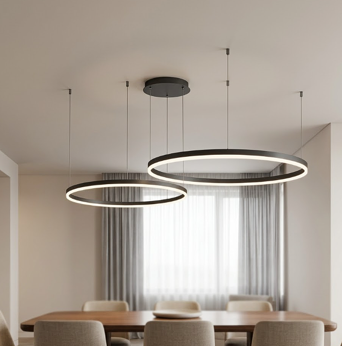 Aria Circle Ring Chandelier for Living Room Dining Room and Bedroom