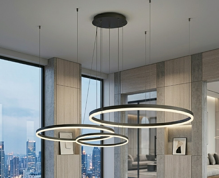 Aria Circle Ring Chandelier for Living Room Dining Room and Bedroom