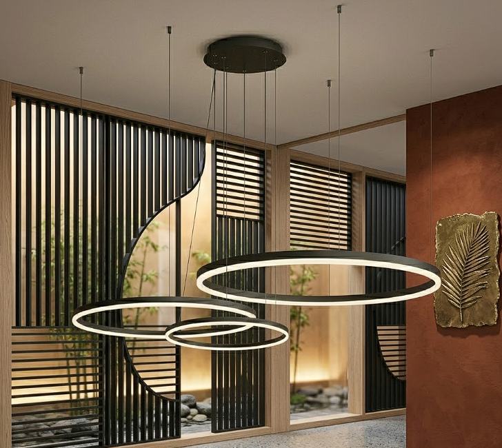 Aria Circle Ring Chandelier for Living Room Dining Room and Bedroom