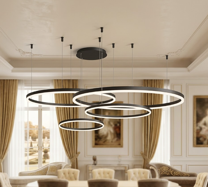 Aria Circle Ring Chandelier for Living Room Dining Room and Bedroom
