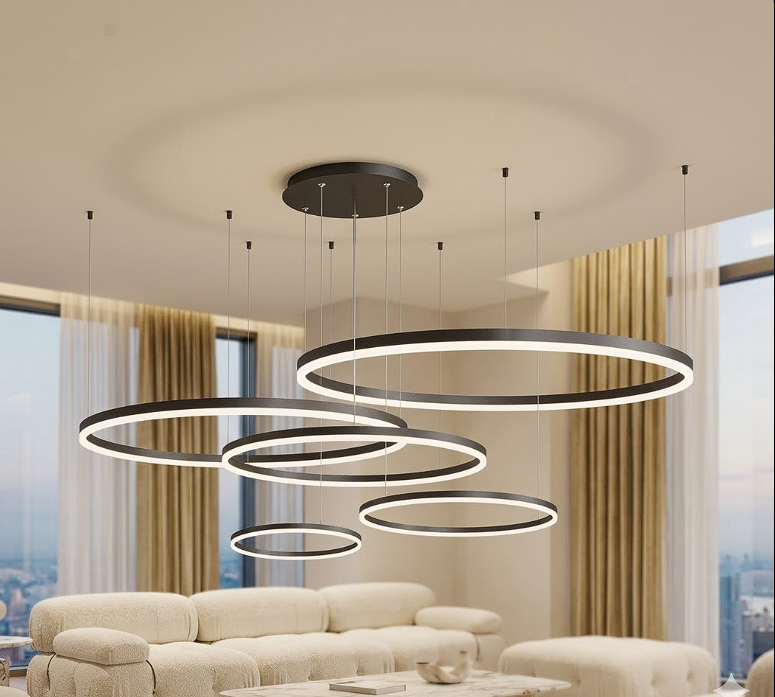 Aria Circle Ring Chandelier for Living Room Dining Room and Bedroom