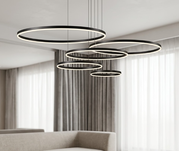 Aria Circle Ring Chandelier for Living Room Dining Room and Bedroom