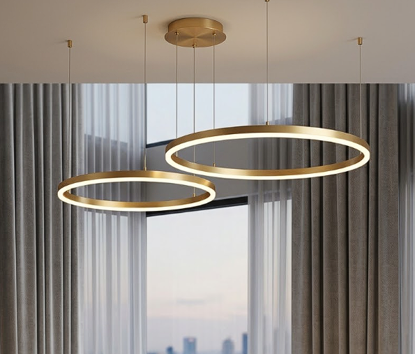 Aria Circle Ring Chandelier for Living Room Dining Room and Bedroom