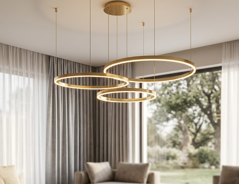Aria Circle Ring Chandelier for Living Room Dining Room and Bedroom