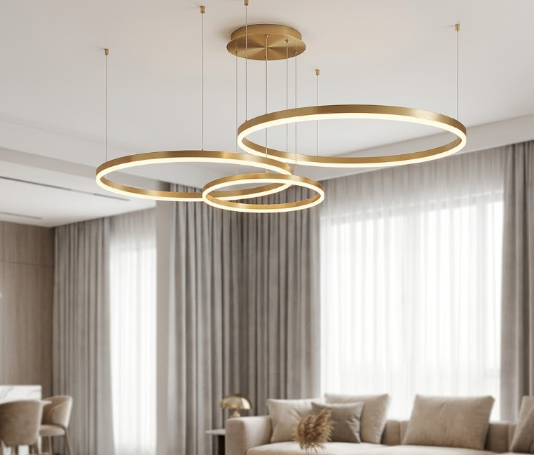 Aria Circle Ring Chandelier for Living Room Dining Room and Bedroom