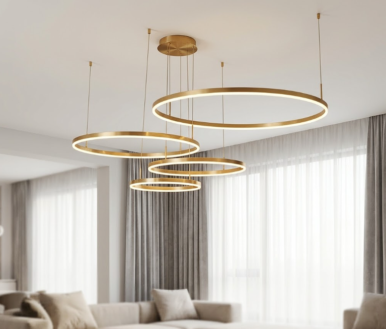 Aria Circle Ring Chandelier for Living Room Dining Room and Bedroom