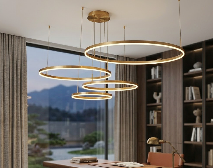 Aria Circle Ring Chandelier for Living Room Dining Room and Bedroom