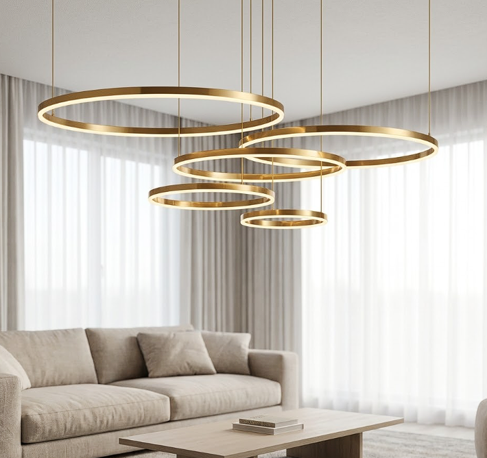 Aria Circle Ring Chandelier for Living Room Dining Room and Bedroom
