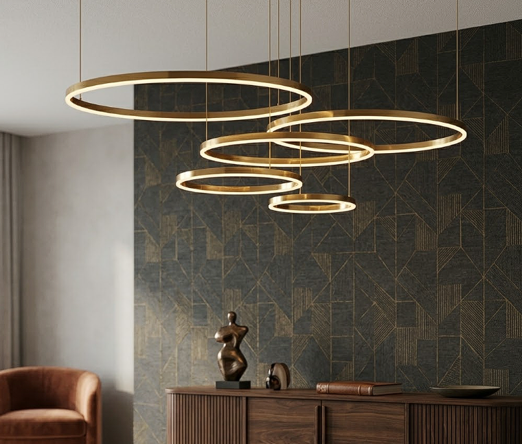 Aria Circle Ring Chandelier for Living Room Dining Room and Bedroom