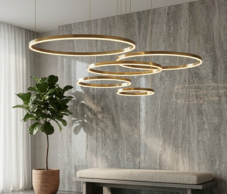 Aria Circle Ring Chandelier for Living Room Dining Room and Bedroom