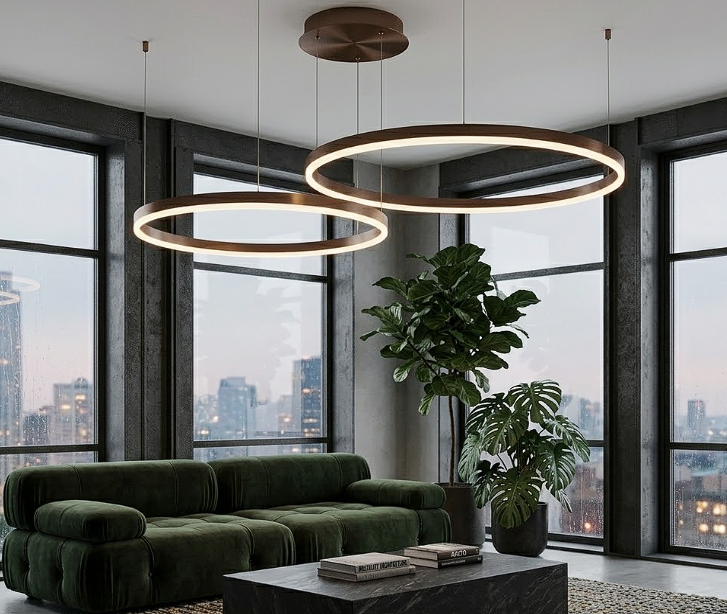 Aria Circle Ring Chandelier for Living Room Dining Room and Bedroom