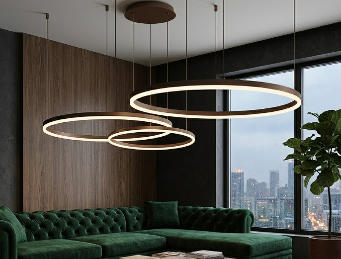 Aria Circle Ring Chandelier for Living Room Dining Room and Bedroom