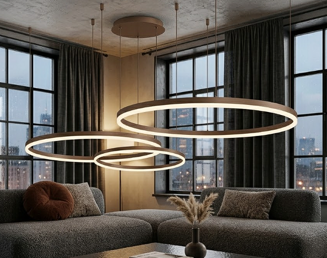 Aria Circle Ring Chandelier for Living Room Dining Room and Bedroom
