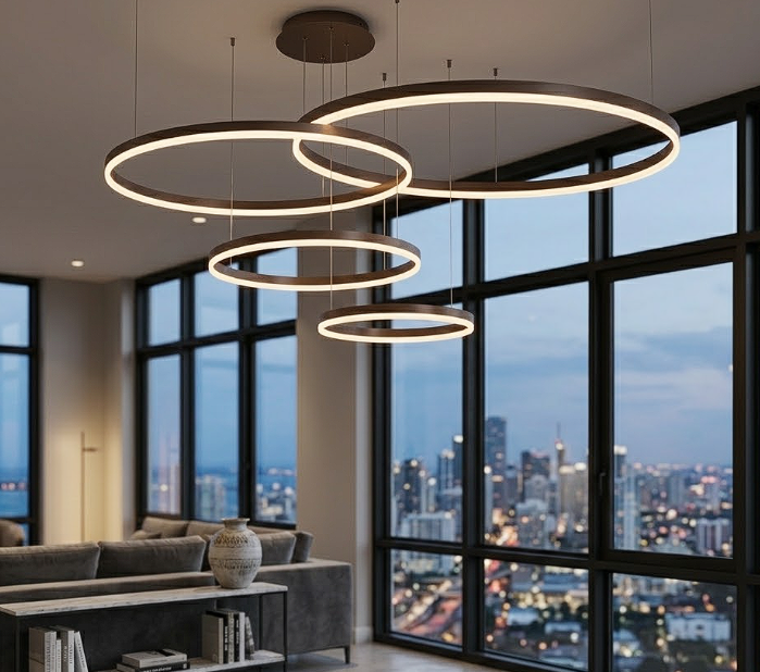 Aria Circle Ring Chandelier for Living Room Dining Room and Bedroom