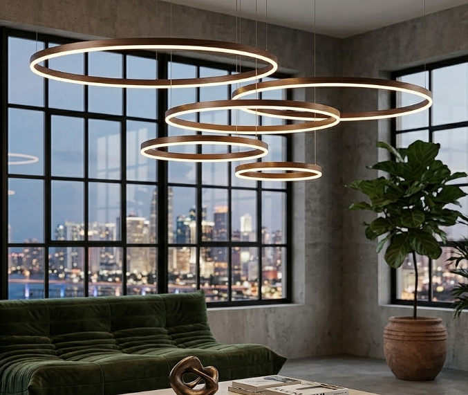 Aria Circle Ring Chandelier for Living Room Dining Room and Bedroom
