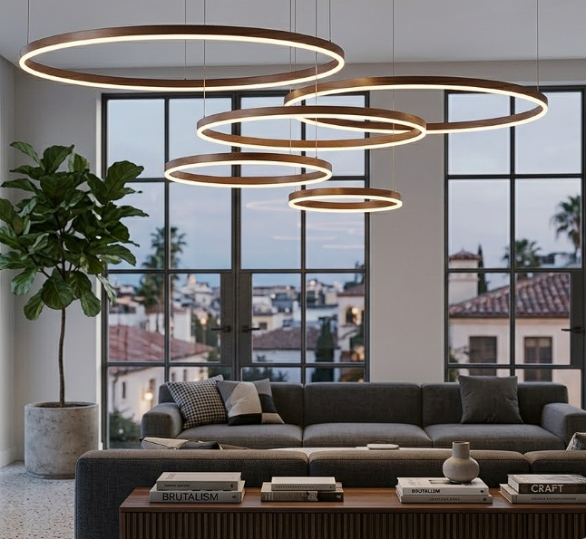 Aria Circle Ring Chandelier for Living Room Dining Room and Bedroom