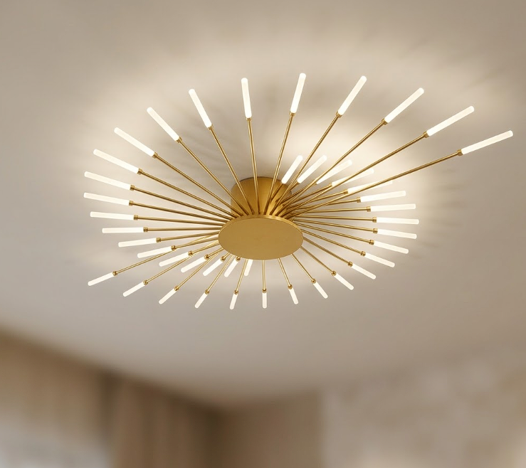 Nova Flush Mount Chandelier for Living Room Bedroom and Dining Room
