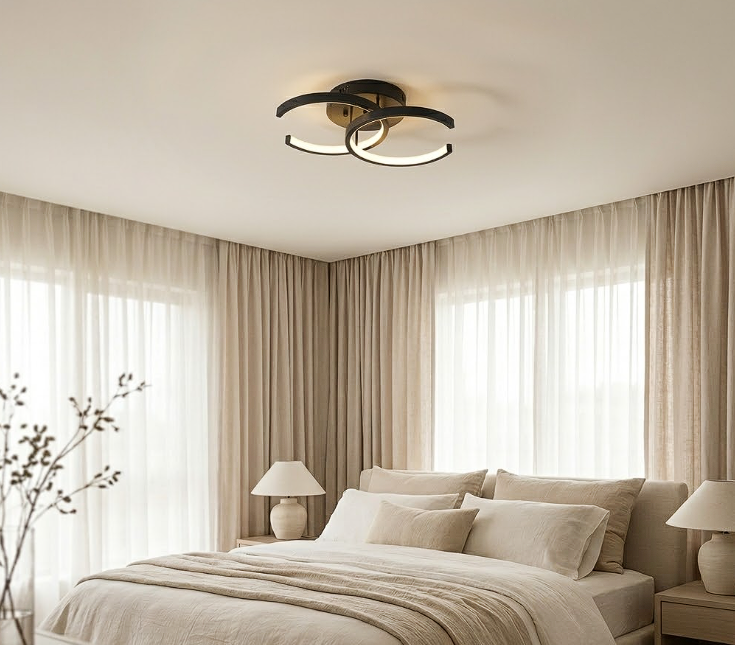 Luna Semi Flush Mount Ceiling Light for Bedroom Hallway and Corridor