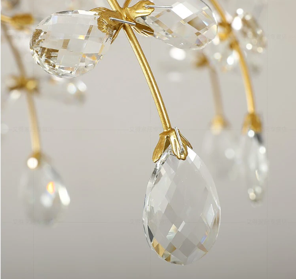 Crystal Flower Flush Mount LED Ceiling Light for Bedroom Living Room and Dining Room