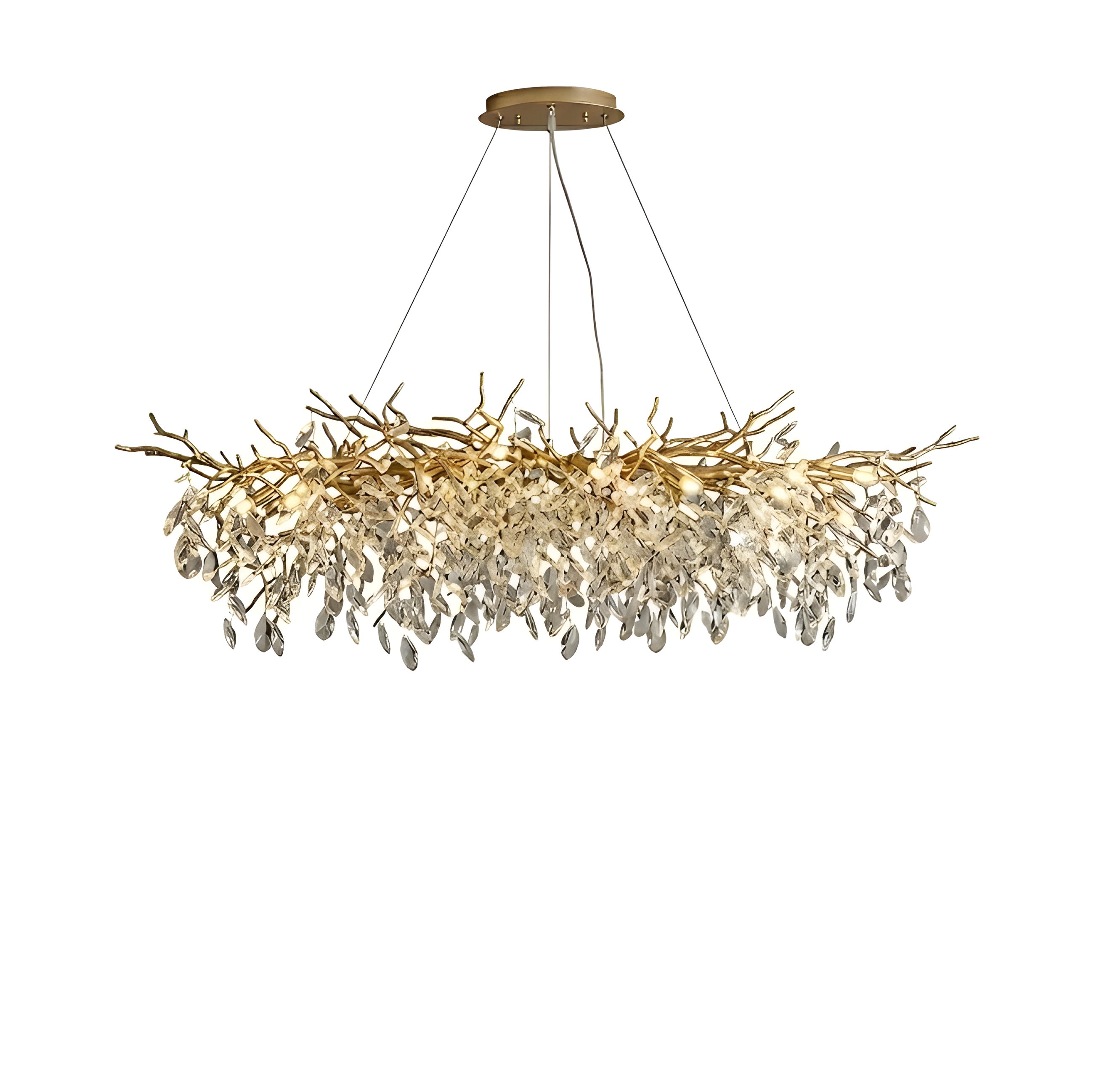Luxe Crystal Branch Chandelier for Living Room Dining Room and Bedroom