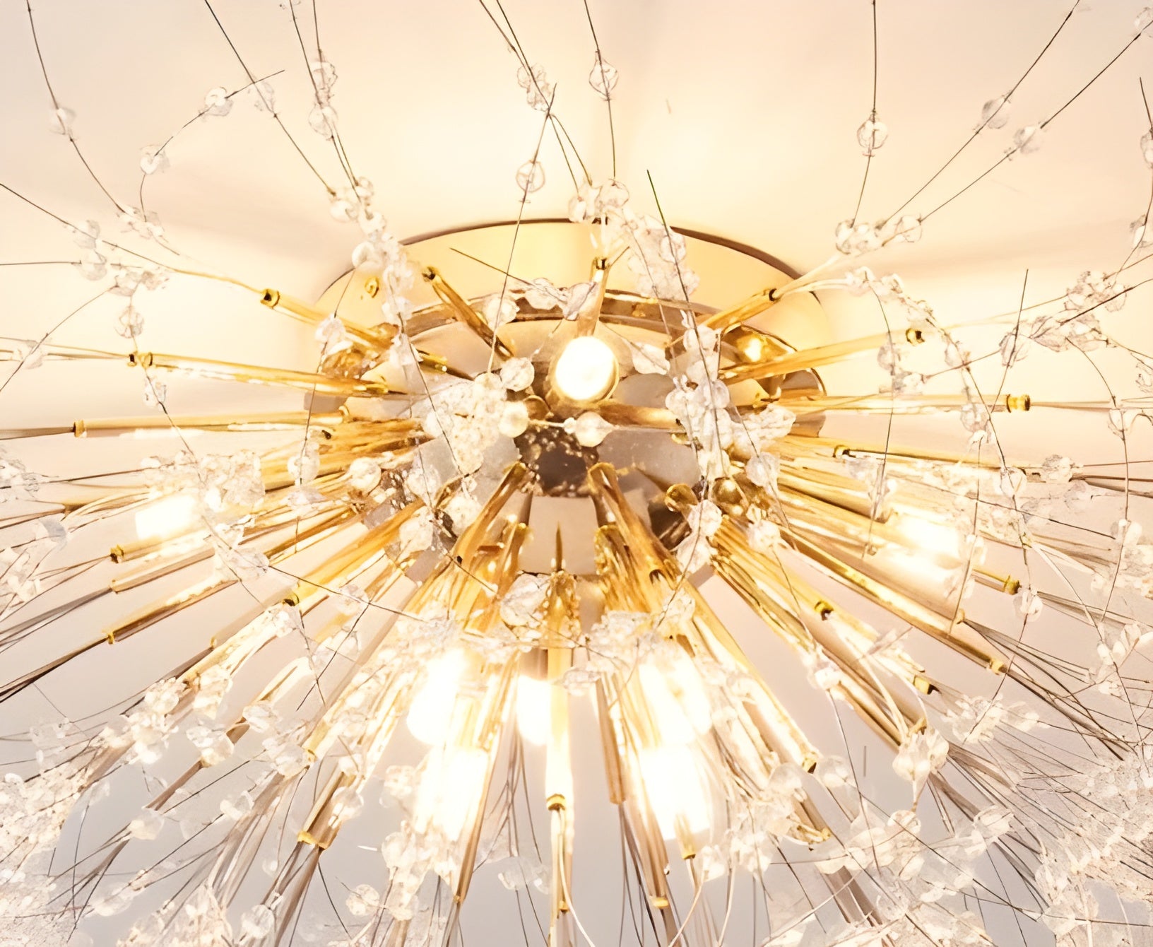 Dandelion Crystal Fireball Chandelier for Living Room Dining Room and Bedroom