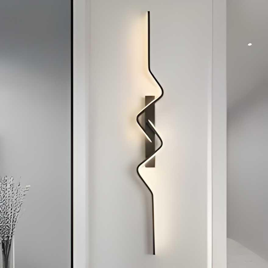 Modern LED Wave Wall Sconce for Living Room Stairwell and Entryway