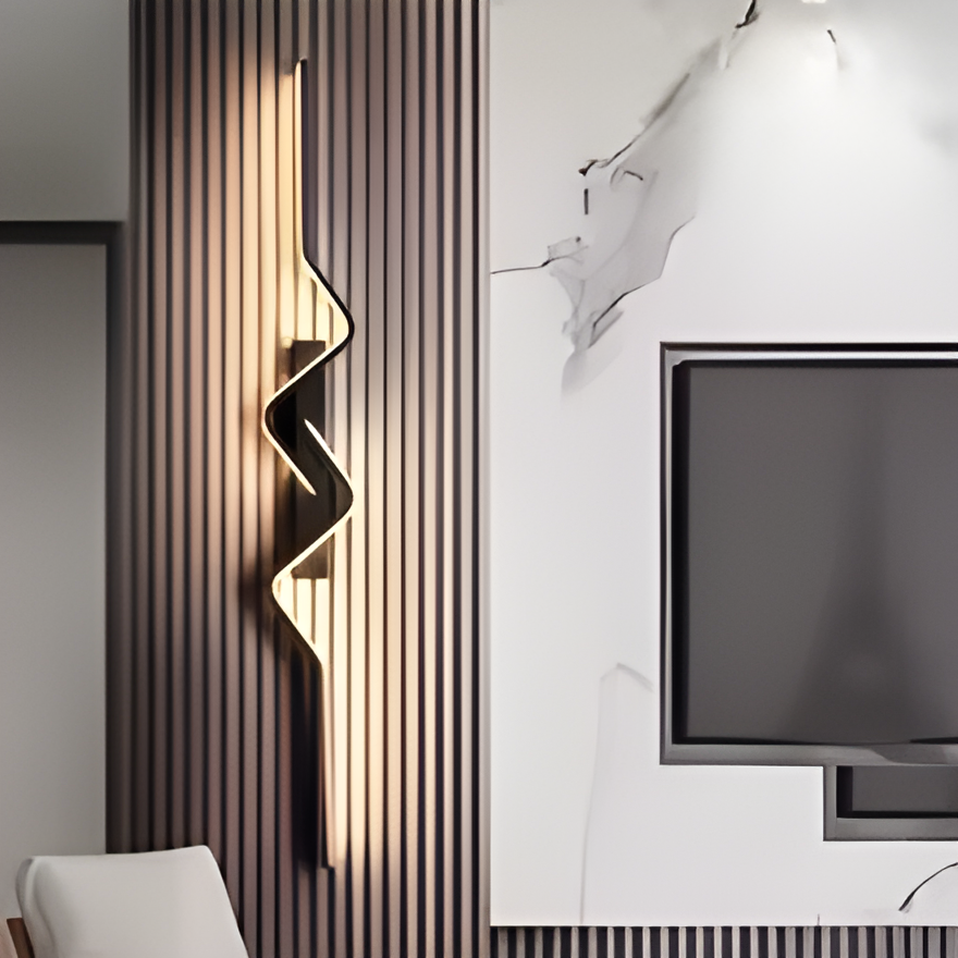 Modern LED Wave Wall Sconce for Living Room Stairwell and Entryway