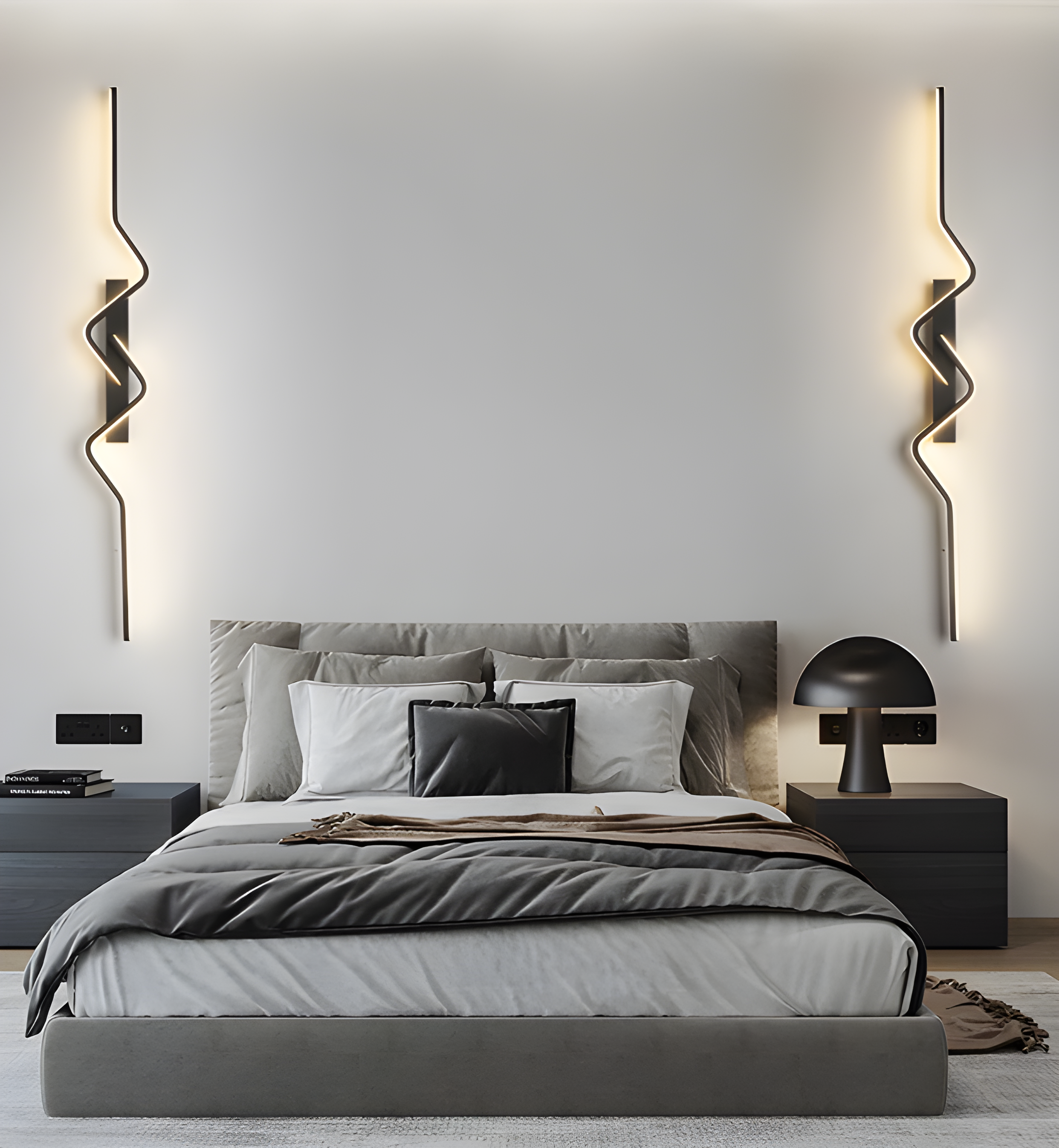 Modern LED Wave Wall Sconce for Living Room Stairwell and Entryway