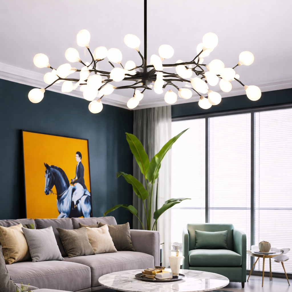 Modern Firefly Branch Chandelier for Living Room Dining Room and Entryway