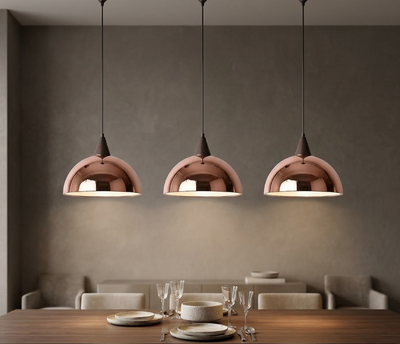 Rose Gold Globe Pendant Light for Kitchen Island Dining Room and Bedroom