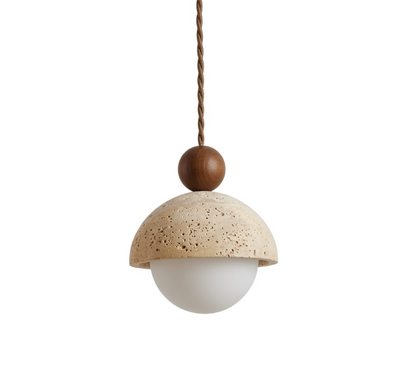 Natural Stone Travertine Pendant Light for Dining Room Kitchen Island and Bedroom