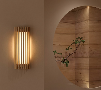 Modern Wood Slat Wall Sconce LED Light for Bedroom and Living Room