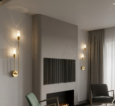 Modern Gold Brass Wall Sconce for Bedroom Bedside Reading and Corridor
