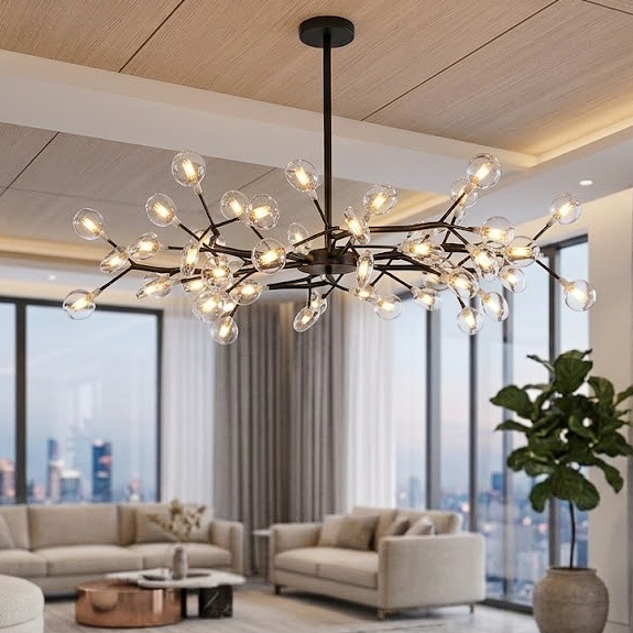 Modern Firefly Branch Chandelier for Living Room Dining Room and Entryway