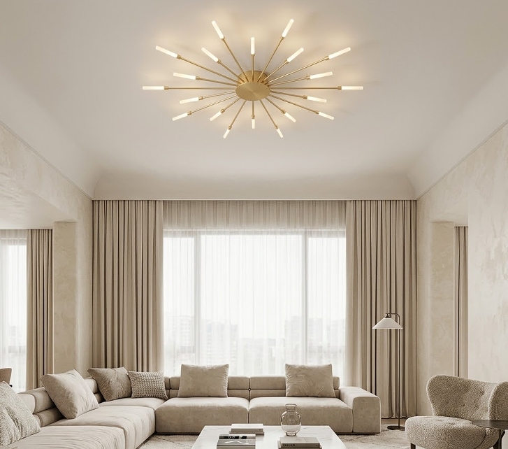 Nova Flush Mount Chandelier for Living Room Bedroom and Dining Room