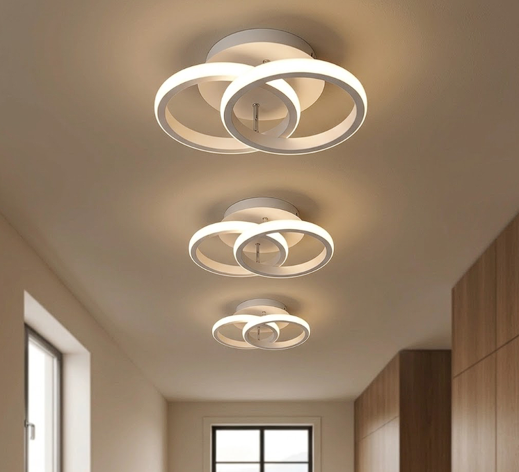 Luna Semi Flush Mount Ceiling Light for Bedroom Hallway and Corridor