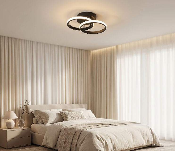 Luna Semi Flush Mount Ceiling Light for Bedroom Hallway and Corridor