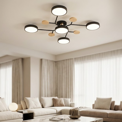Orbit Molecular Flush Mount Chandelier for Living Room and Bedroom