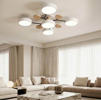 Orbit Molecular Flush Mount Chandelier for Living Room and Bedroom