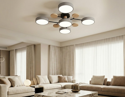 Orbit Molecular Flush Mount Chandelier for Living Room and Bedroom