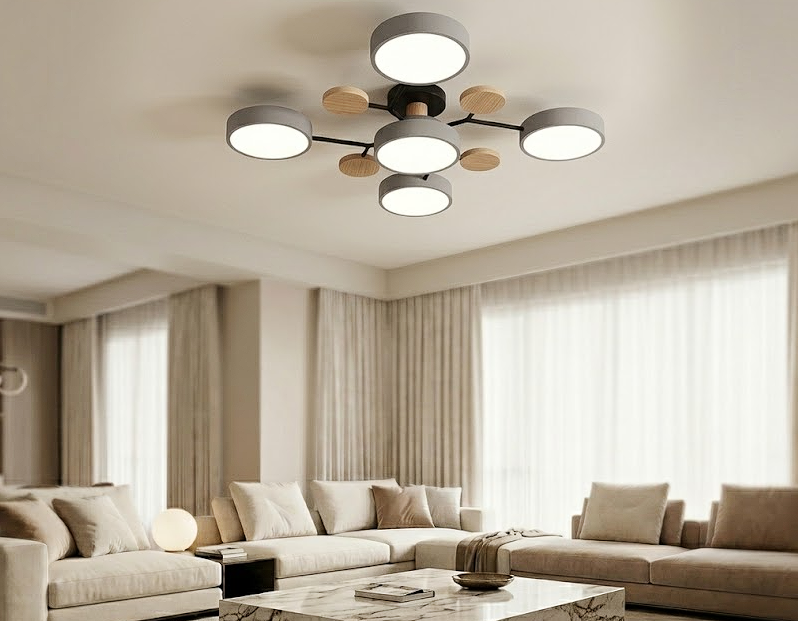 Orbit Molecular Flush Mount Chandelier for Living Room and Bedroom