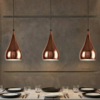 Rose Gold Globe Pendant Light for Kitchen Island Dining Room and Bedroom