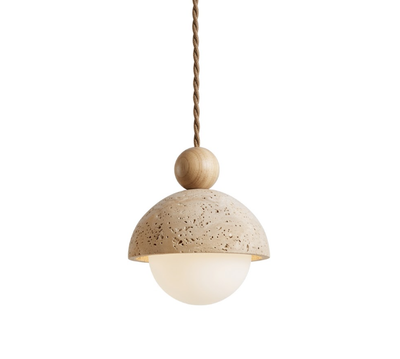 Natural Stone Travertine Pendant Light for Dining Room Kitchen Island and Bedroom