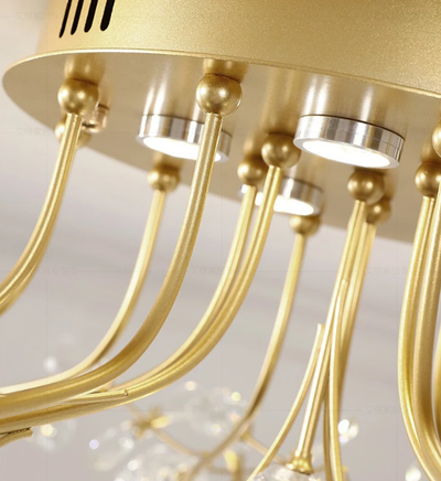 Crystal Flower Flush Mount LED Ceiling Light for Bedroom Living Room and Dining Room