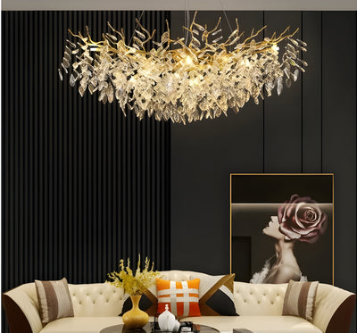 Luxe Crystal Branch Chandelier for Living Room Dining Room and Bedroom