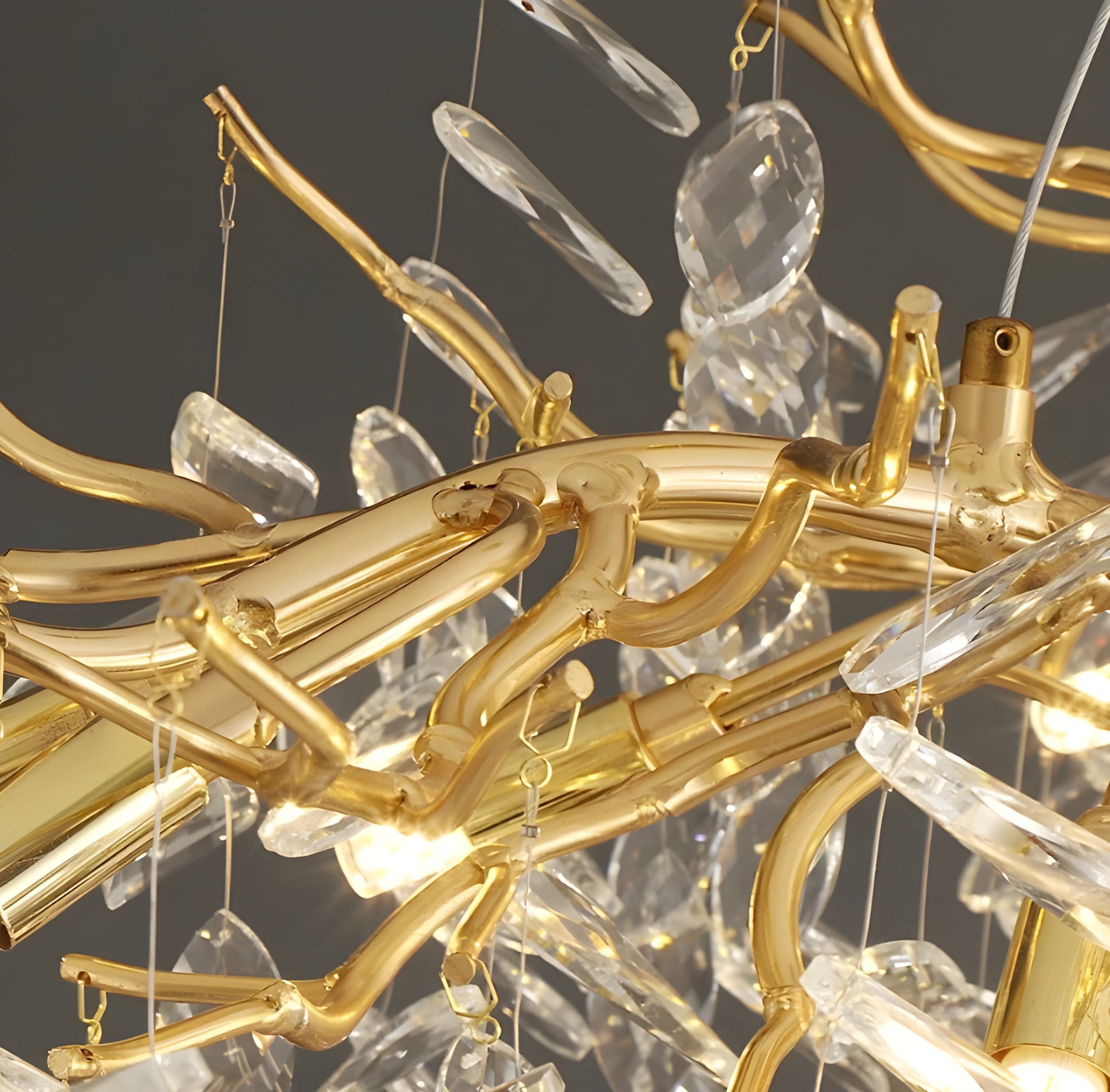 Luxe Crystal Branch Chandelier for Living Room Dining Room and Bedroom