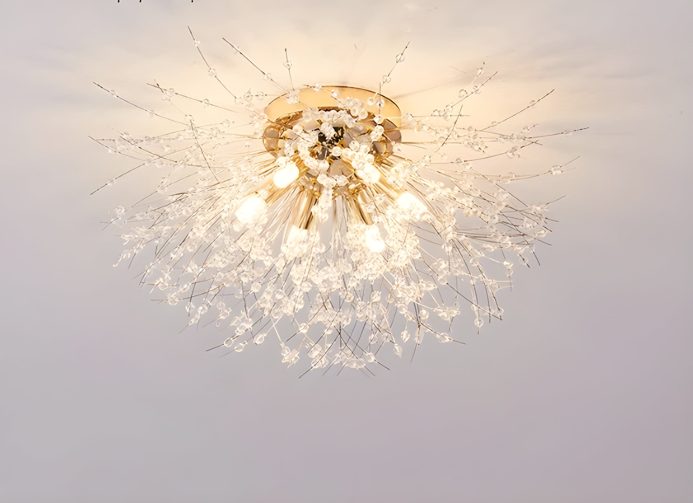 Dandelion Crystal Fireball Chandelier for Living Room Dining Room and Bedroom