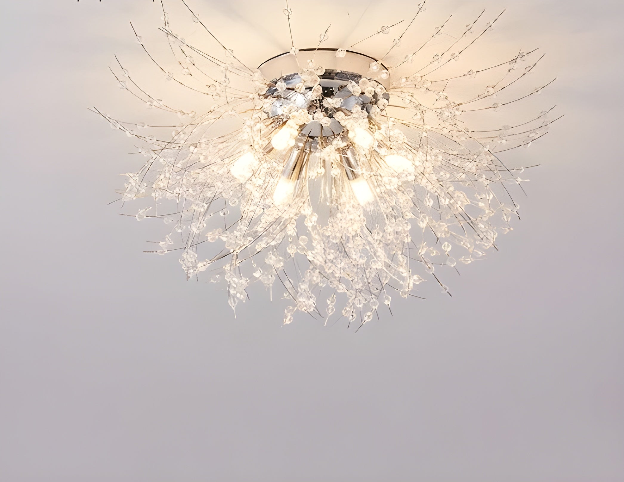 Dandelion Crystal Fireball Chandelier for Living Room Dining Room and Bedroom