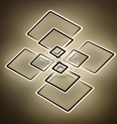 Modern Geometric LED Flush Mount Chandelier for Living Room Bedroom and Dining Room